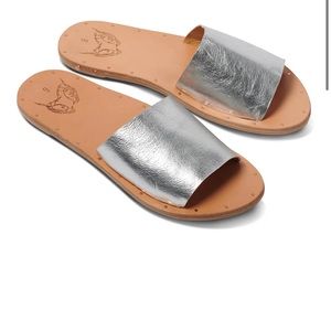 Beek slip on sandal metallic silver 10 Anthropologie